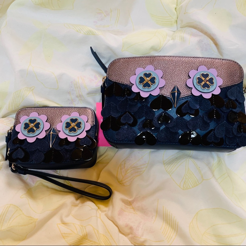 ๐ Bundle ๐ Kate Spade Owl Crossbody + Wallet New - Picture 2 of 6